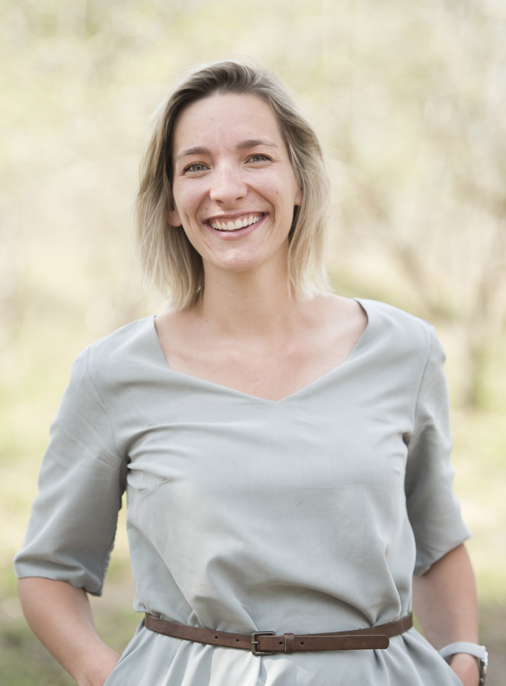 Midwife Janneke Mathijssen outside